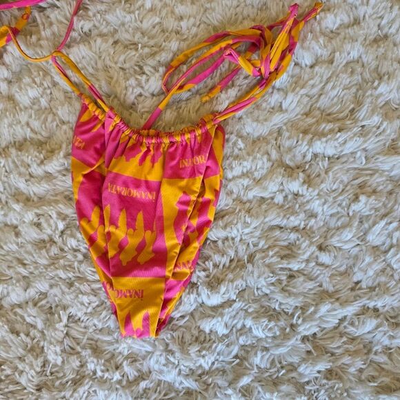 Inamorata Las Olas Bikini Set Pink Saffron Check S/M - Picture 7 of 7